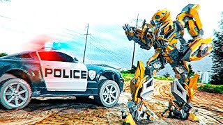 Transformers in live Action Bumblebee vs Barricade 2021 optimus prime