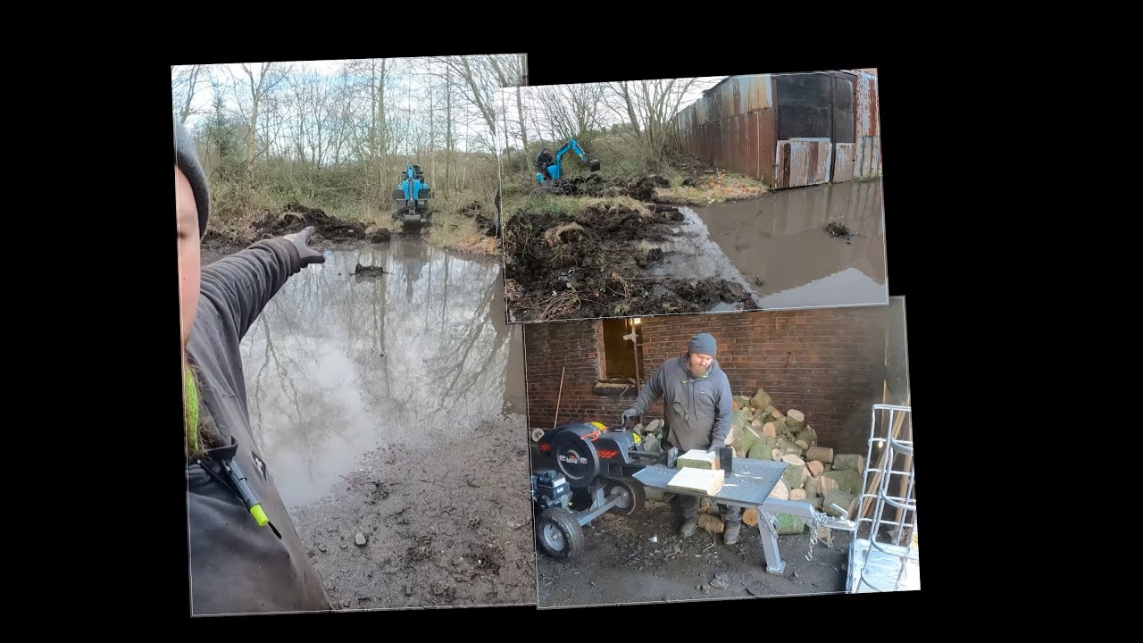 New woodyard earning its keep & some urgent needed drainage