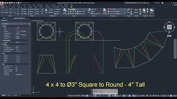 Square to Round Layout / Triangulation AutoCAD