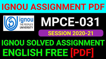 MPCE 031 Solved Assignment 2021, MPCE 31 Solved Assignment 2020-21 in English, MPCE 31 Assignment