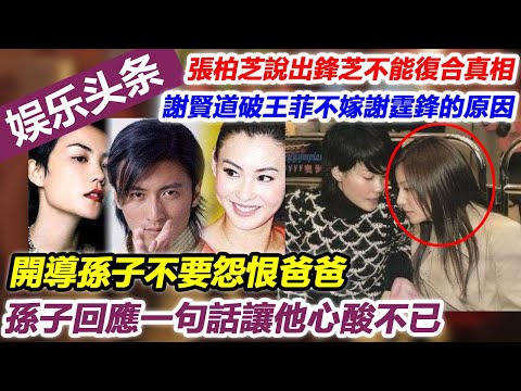 張柏芝隱瞞多年終於說出鋒芝不能復合真相，謝賢道破王菲不嫁謝霆鋒的原因，開導孫子不要怨恨爸爸，孫子回應一句話讓他心酸不已