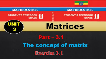 New Curriculum Grade 11 mathematics Tutorial unit 3 part 1/ The concept of matrix