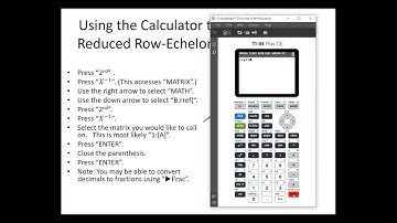 8.1-9.1 Reduced Row Echelon Form and Solving (no interpretation)