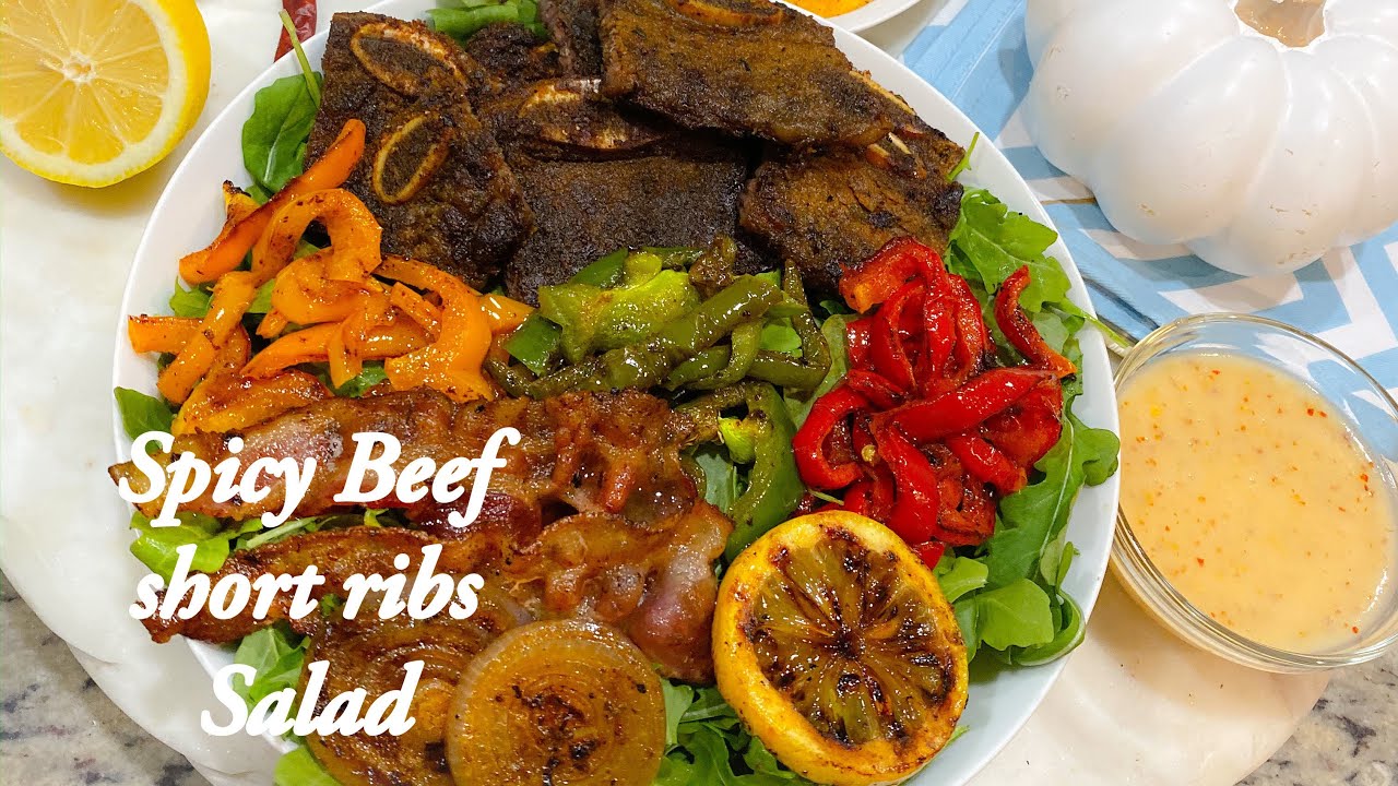 Spicy Beef short ribs Salad - YouTube