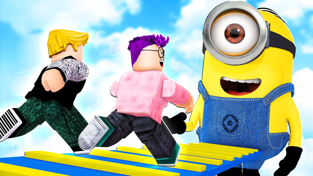 Can You Escape Evil Minions In This Roblox Game We Broke The Game Youtube - escape the evil minion obby roblox