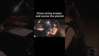 Piano string breaks and scares the pianist #shorts