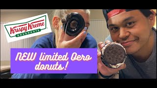 TRYING THE NEW KRISPY KREME OREO DONUTS