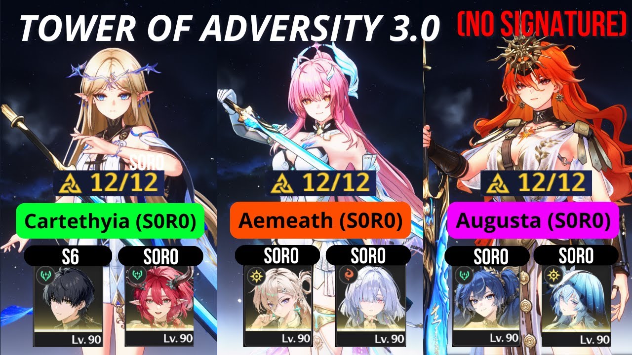 (NO SIGNATURE) Tower Of Adversity 3.1 Cartethyia | Aemeath | Augusta Vs All Bosses | Wuthering Waves