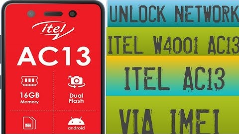 ITEL W4001 AC13 Desbloqueio de rede por código
