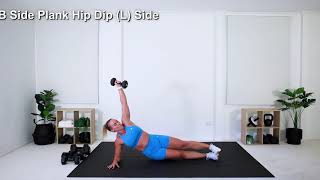 Dumbbell Side Plank Hip Dip (L) Side