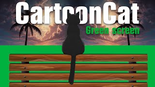 Green Screen kartun Kucing - Green Screen Cartoon Cat
