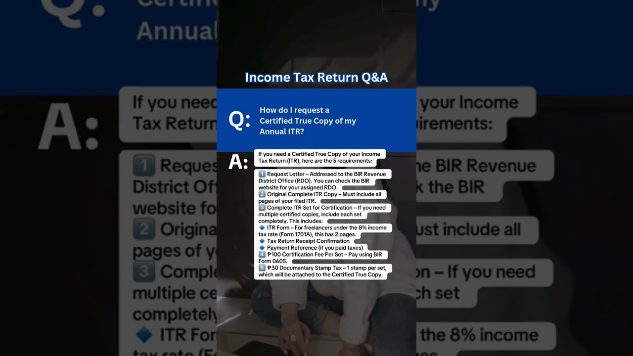 Income Tax Return FAQ: How do I request a Certified True Copy of my Annual ITR?