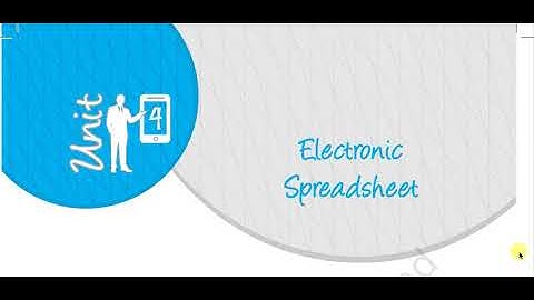 Class IX || Subject Specific Skills || Part B || Unit 4 || Session 1 -- Introduction to Spreadsheet
