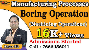 Boring Operation | Machining Operations | Manufacturing Processes #engineering #gateexam2025 #2025