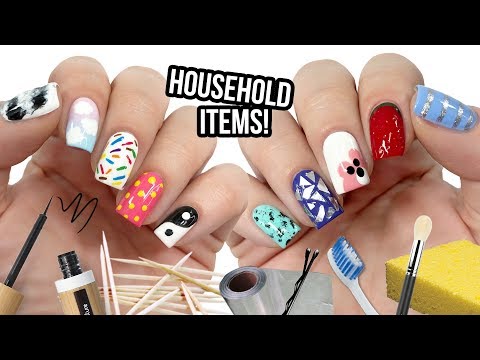 10 Nail Art Designs Using HOUSEHOLD ITEMS! | The Ultimate Guide #8