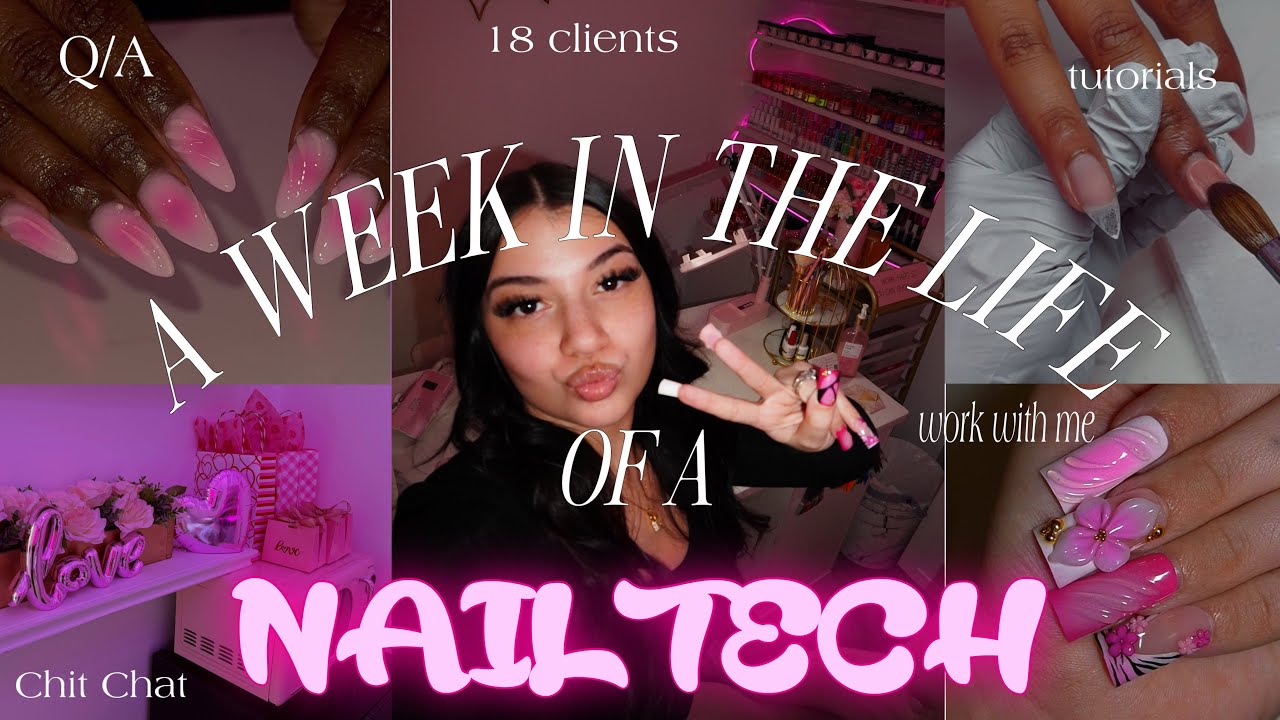 a BUSY week in the life of a full-time nail tech ⟡ [ 18 clients, Q&A, work with me + more ]
