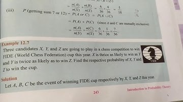 11th std.. Example 12.7...pg no 243.. Probability... In  தமிழ்... 🙂