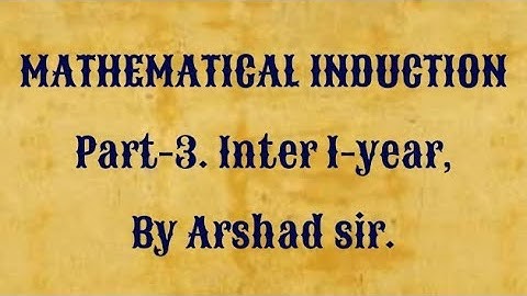 Mathematical induction part-3 .Inter I-year. 11th class. Important questions. urdu/hindi. 1A. Arshad