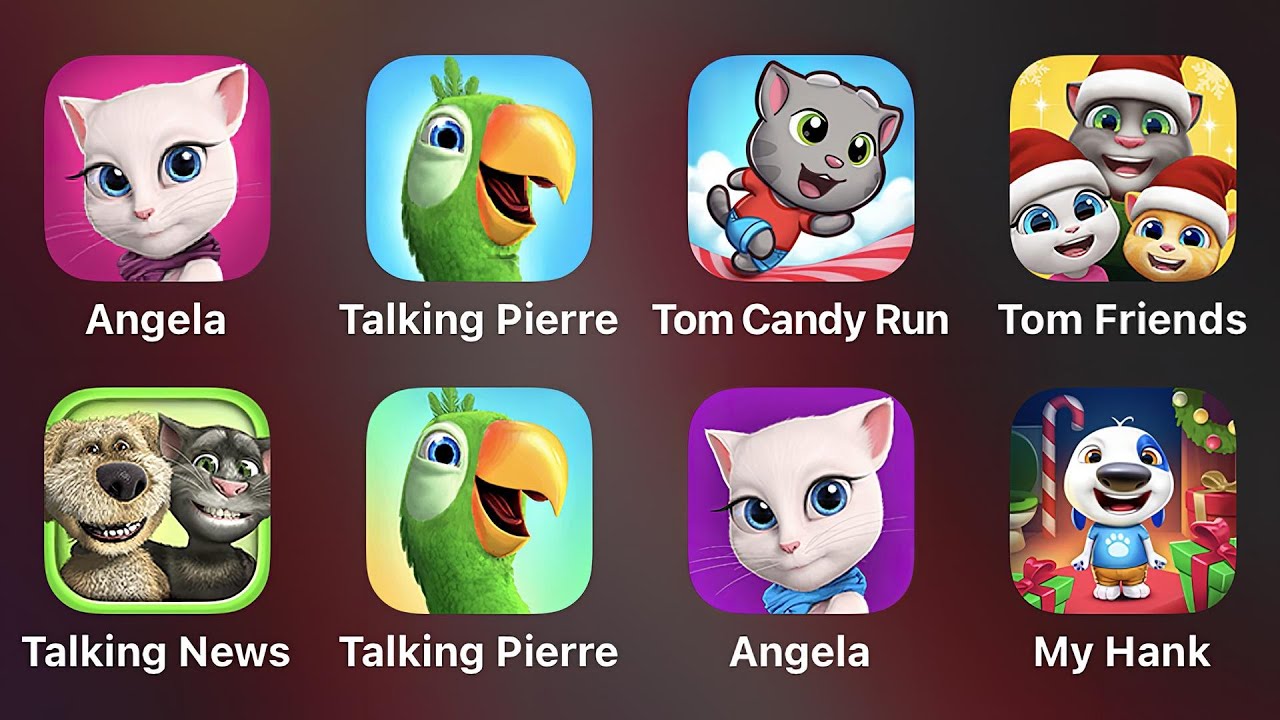 Angela, TalkingPierre, Tom Candy Run, Tom Friends, Talking News, My ...