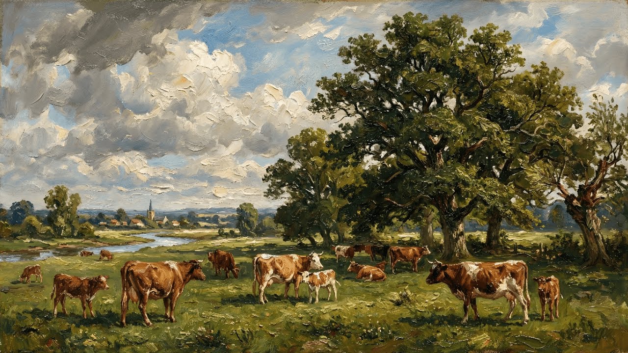 4K HDR ART TV Display: Peaceful Rural Landscape & Grazing Cows | Ultimate Screensaver