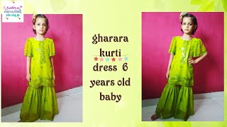 Old dupatta into kurti cutting and stitching with designer gharara suit easy and simple