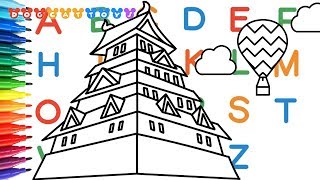 How to Draw A Japanese Castle Coloring Pages Drawing Coloring Art for Kids