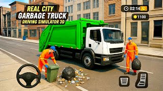 Realistic Garbage Truck Simulator 3D - City Road Trash Dumper Drive - Android Gameplay screenshot 1