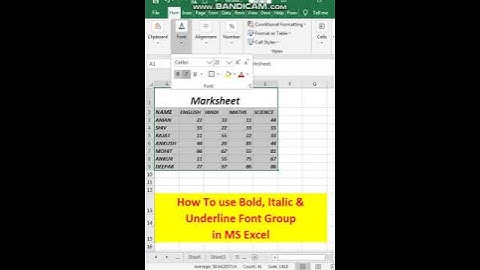 #shrisaicomputer #shorts  How to use bold italic underline Font Group home tab in Microsoft Excel