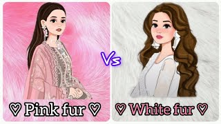 pink fur vs white fur 🦋❤️❤️ like share and subscribe please 🦋🎉💚✨🙈