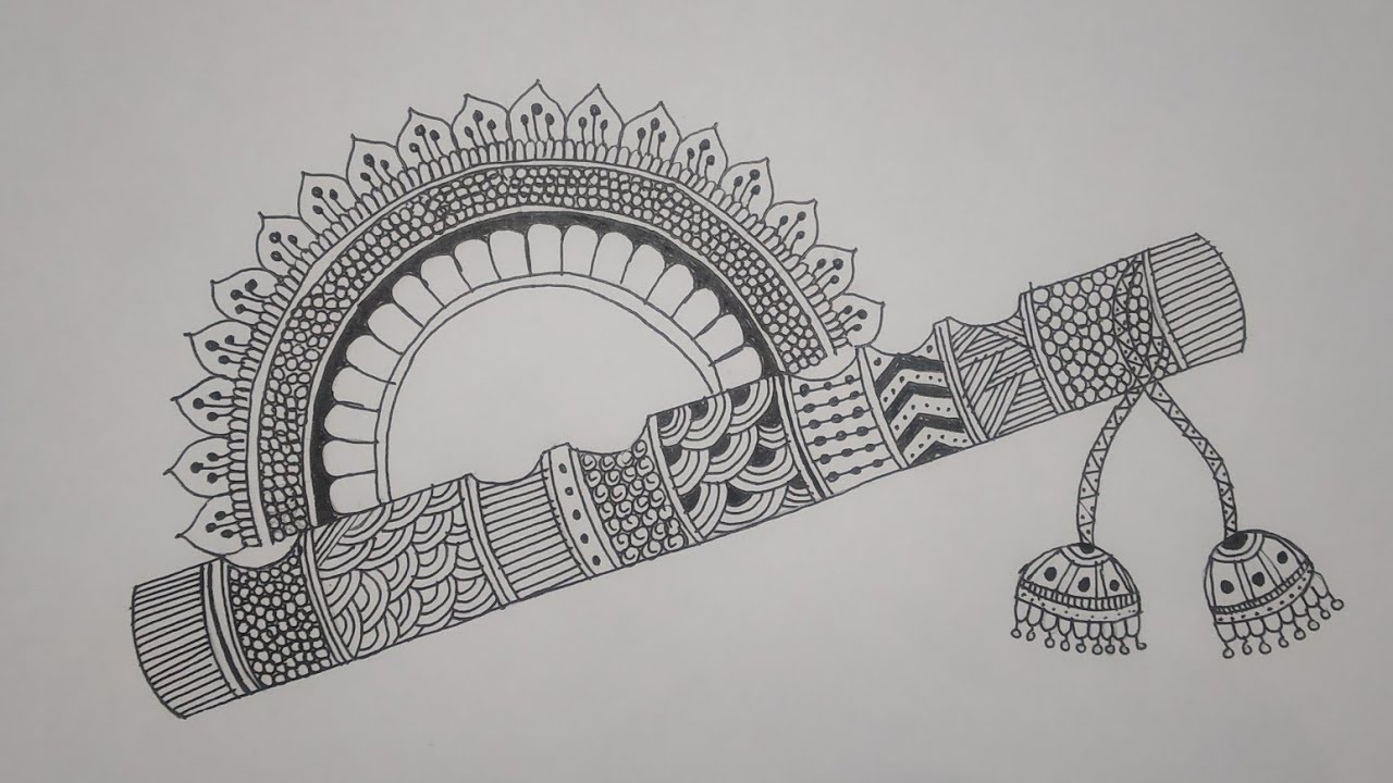Flute Mandala Art Mandala Art for Beginners Flute Mandala Kalpana's Corner YouTube