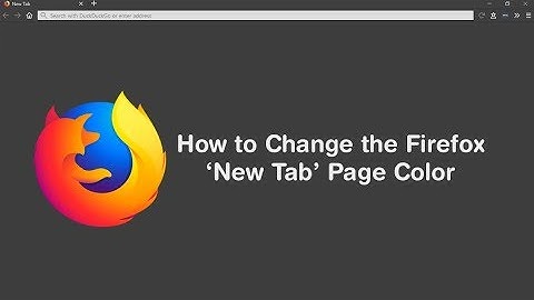 How to Change the Firefox New Tab & about:blank Page Color