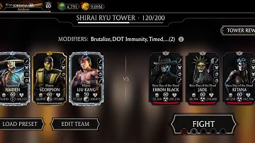 how to win shirai ryu tower fatal 120 battle win strategy for easy win use this team  | mk mobile
