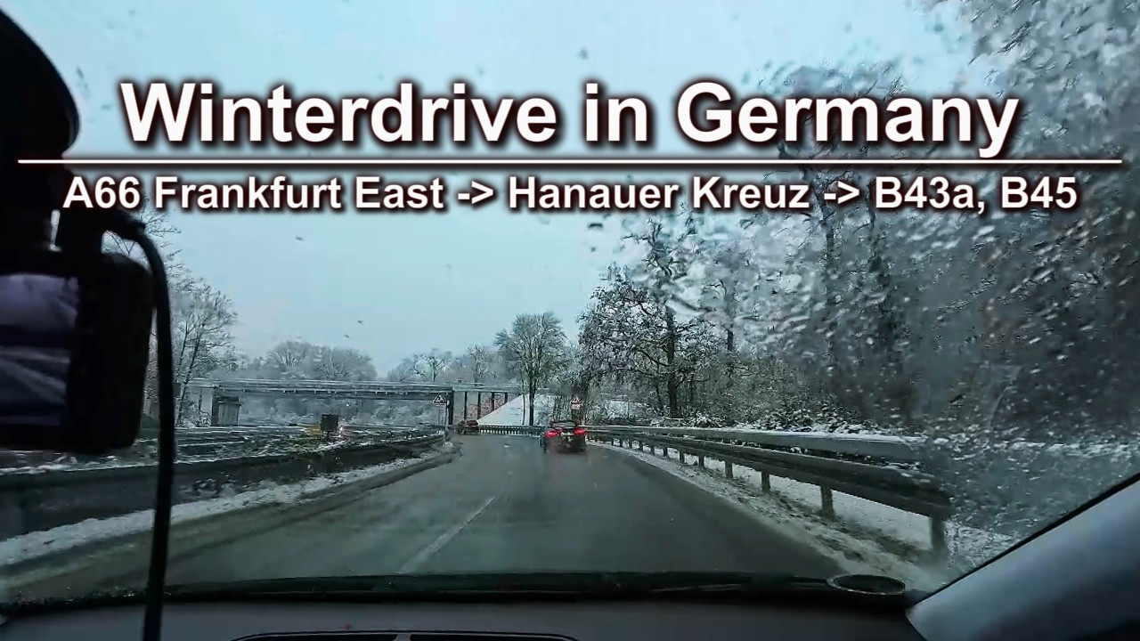 Winter in Germany | A66 Frankfurt East, Hanauer Kreuz, B43a, B45