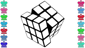 Coloring pages For Kids | How to Draw Rubik
