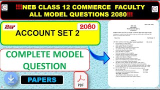 Account New Model Question , Class 12 | New Course, 2080