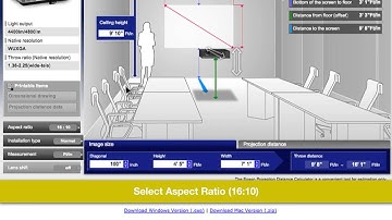 Epson Throw Distance Calculator for Standard Projectors