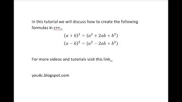 How to create Math Formulas | C++ Variables, user input and math operators--HD--you4c--T7