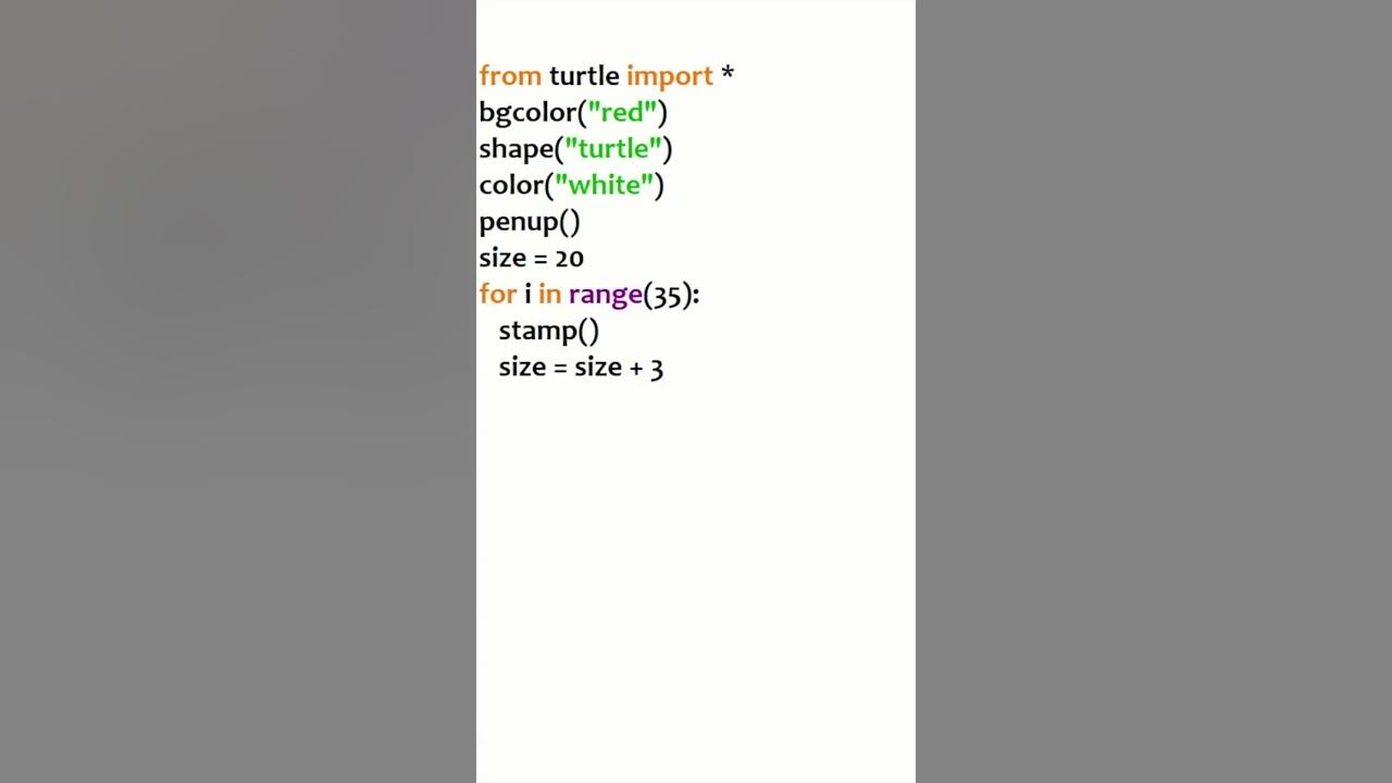 Stamp Turtle Spiral Pattern | Python Turtle | Working With Smile - YouTube