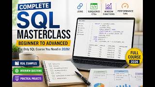 SQL Masterclass 2026 🔥 | From Beginner to Advanced (Joins, CTEs, Window Functions)