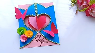 How to make New Year Card//Handmade easy card Tutorial