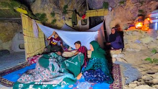 Night adventure of Amir and his family in the cave: the joy of life in the caves of Iran