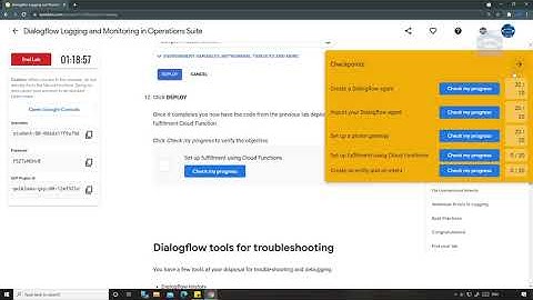 Dialogflow Logging and Monitoring in Operations Suite | Qwiklabs [GSP794]