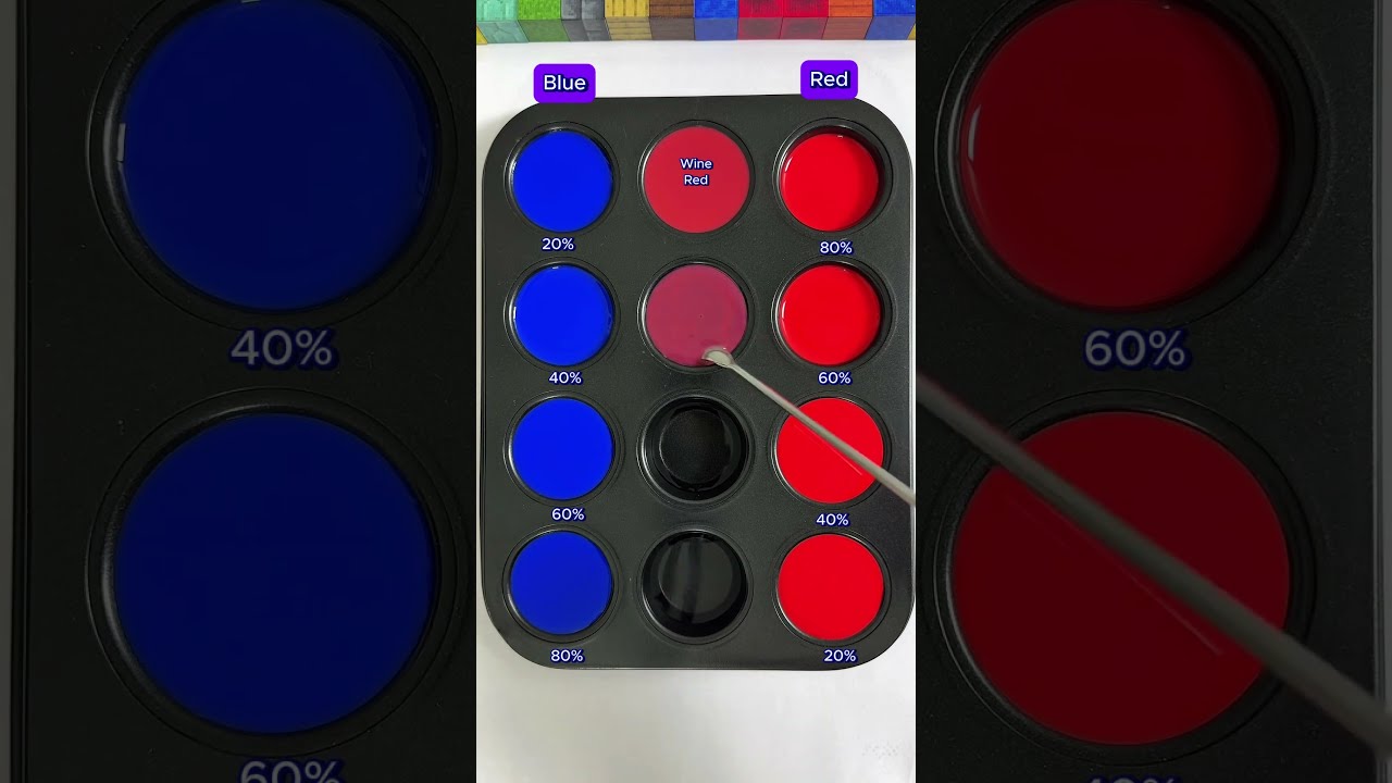 Create 4 Colors From 2 Blue And Red Colormixing Satisfying