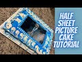 Half sheet cake with edible image