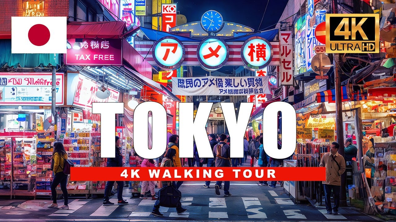 Tokyo, Nhật Bản | Chợ Ueno Ameyoko | Tour Chợ Ẩm Thực 4K