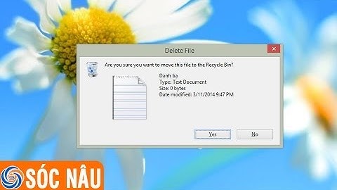 Bật xác nhận xóa file vào thùng rác