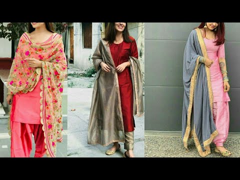 Plain Silk Suit Design With Pant | Silk Punjabi Pant Suit Designs l Party  Wear Punjabi Plazo Suits - YouTube