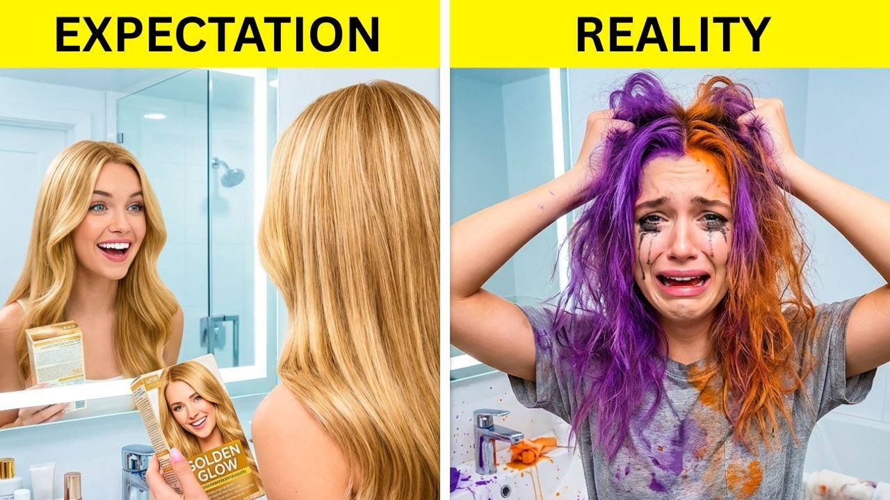 Проблемы с длинными волосами и ногтями! ✨ Неудачный бьюти-макияж