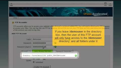How to create additional FTP accounts in cPanel