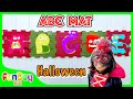Abc letter mat  halloween abcs  pretend play finding letters with urvi and apu  funday kid